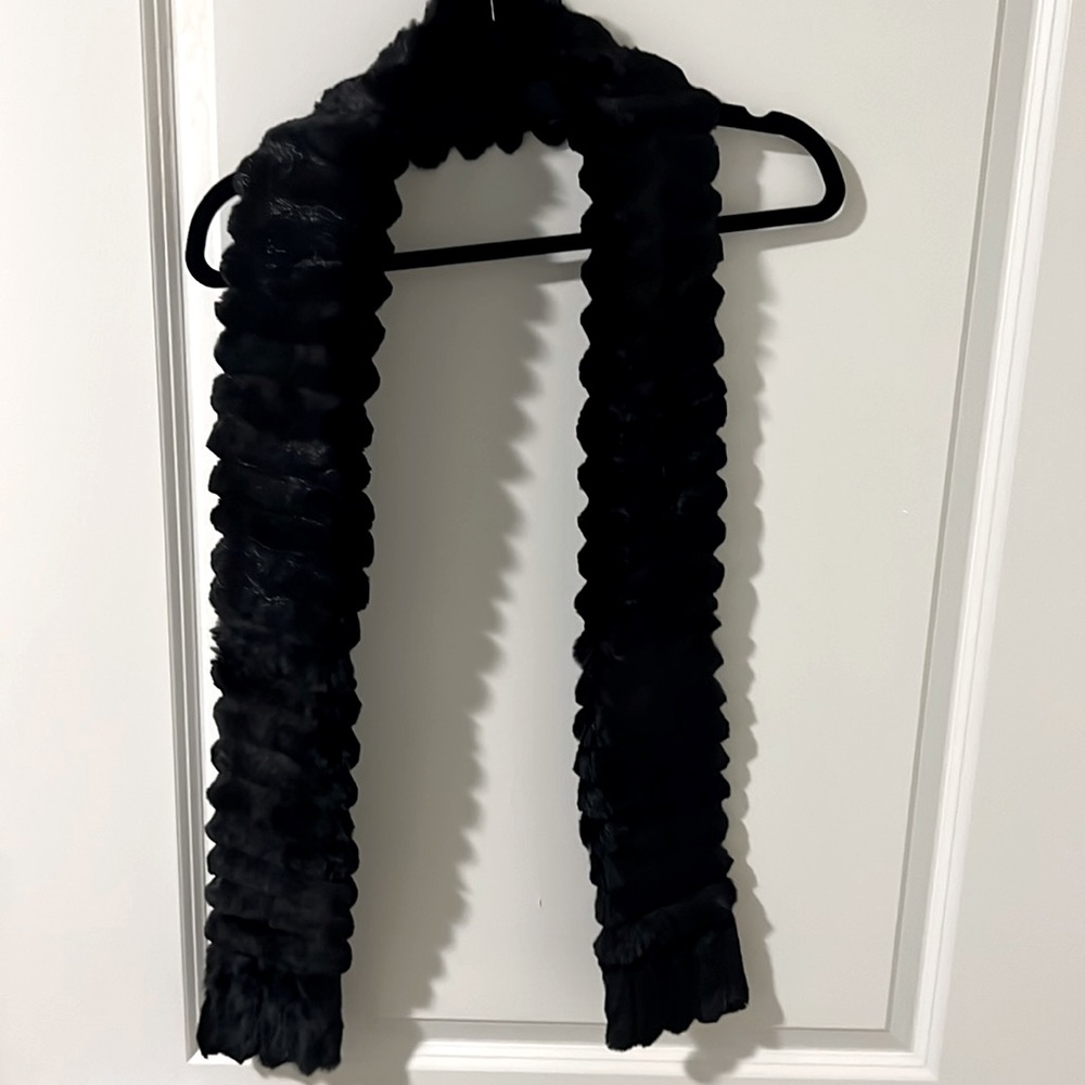 Genuine rabbit fur vintage scarf